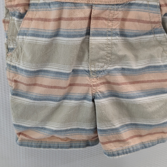 OshKosh Baja Stripe Canvas Shortall - 2T - Picture 7 of 7